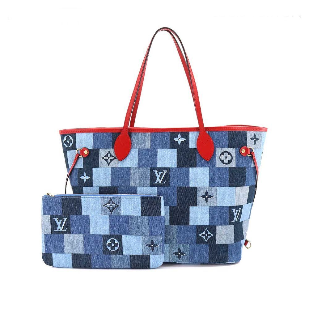 Louis Vuitton Patchwork Denim Monogram Neverfull … - image 1